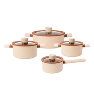 Elmich Mocha Ceramic non-stick pot set EL-5243MC04 Size 18, 20, 24, pot 16cm