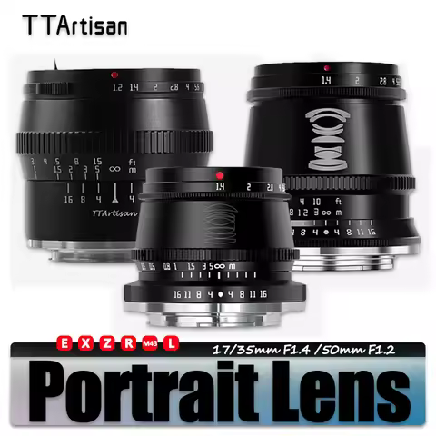 TTArtisan APS-C Frame 17mm F1.4 35mm F1.4 50mm F1.2 Portrait Lens for Camera Studio Photography Sony
