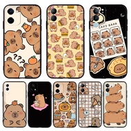 for vivo Y18S Y18E T3 lite Y37M Z9 lite Y19s Cartoon cute capybara TPU soft black protective case