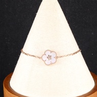 VAN CLEEF&ARPELS(梵克雅寶) 18K玫瑰金 白貝母 玫瑰金 Lucky Spring 梅花 手鏈 18K