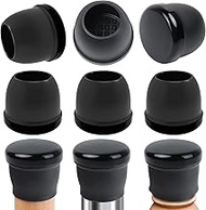 Ezprotekt 8 Pcs Large Black Chair Leg Sliders for Carpet, Round Chair Glides for Rug, Teflon Furnitu