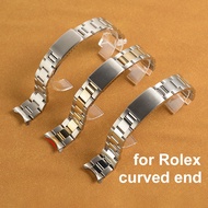 Stainless Steel Watch Strap for Rolex Water Ghost Band 18mm 19mm 20mm 21mm Replacement Metal Watch B