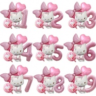5PCS Sanrio Number Balloon Set Hello Kitty Cartoon Cute Character Party Balloon Set Hello Kitty Styl