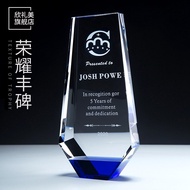 Honor Plaque Excellent Engraving Award Custom Employee Customized Plaque Competition Trophy Blue Awa