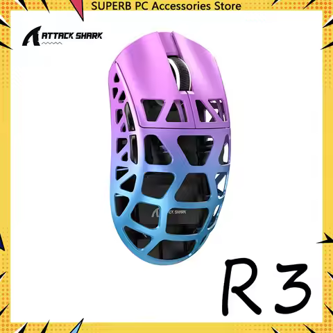 Attack Shark R3 8KHz Magnesium Alloy Mouse PixArt PAW3395 Sensor up to 26000 DPI, 2.4G/BT/Wired 46g 