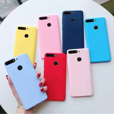 Pure Color Case for Huawei Y6 Prime 2018 Y5 Y6 Y7 Prime Y9 2018 P20 P9 P10 Mate 20 Lite Honor 10 9 L