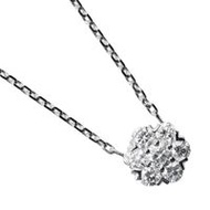 Pre-owned Van Cleef & Arpels Fleurette Necklace in 18k White Gold with Diamonds, Approx. 3.51g, Wome