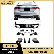 W206 Mercedes Benz C180 C200 C300 AMG Line Bodykit C63 Rear Diffuser Front Grille GT