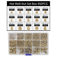 【8】450PCS Brass Knurled Insert Nuts Set M2-M8 for Plastic Embedded Fastening