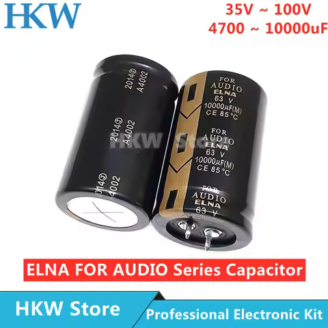 2pcs ELNA FOR AUDIO Series 10000UF 35V 50V 63V 80V 100V 6800UF 4700UF 8200UF Hi-Fi Filter Electrolyt