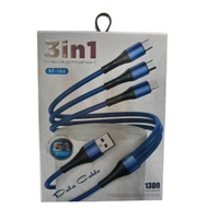 3 in 1 Multi Charging Cable 6A Fast Charge Cable for Whole Family Different Phone Types