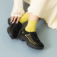 KEEN Uneek Suede Sandal Platform Black EU37 UK4 黑 編織 麂皮 皮革 彈性 鞋帶 厚底 涼鞋 女款
