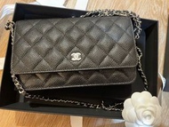 ❌Sold Chanel Classic WOC Wallet On Chain 荔枝皮黑銀