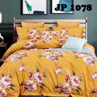 Sprei Katun Jepang Motif Bunga Vintage Custom Size Custom Rumbai Queen King