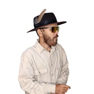 Fedora HAT PIE HAT COWBOY FEATHER PHEASANT DARK BROWN ADULT SIZE PREMIUM HAT