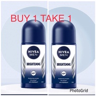 NIVEA Men Deodorant Brightening Roll On for Underarm, 50ml BUY 1 TAKE 1