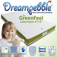 Dreampebble GreenFeel Mattress / 4inch or 6inch height / Natural Latex with High Density Foam