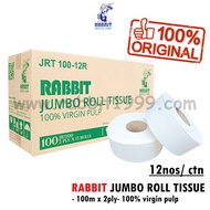 RABBIT JUMBO ROLL TISSUE - 100m (12nos/ box) - maple jumbo roll tissue / virgin pulp jumbo roll / 纸巾