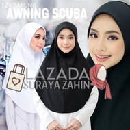 [Tidak Berdagu] Saiz XL Tudung Sarung Moscrepe Awning Scuba Black And White Edition / Tudung Sarung 