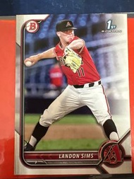 MLB 2022 Topps 1st Bowman Baseball Card - Arizona Diamondbacks 亞利桑那響尾蛇隊 投手Landon Sims 棒球卡 球員卡