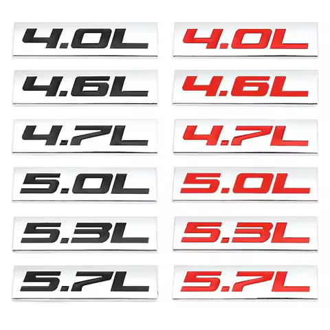 3D Metal 4.0L 4.6L 4.7L 5.0L 5.3L 5.7L Car Engine Displacement Emblem Trunk Sticker Decal for CHEVRO