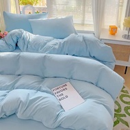 4pcs Duvet Cover Sets with Pillowcases Sheet Solid Super Soft Duvet Cover Set Single Couple Bedsheet
