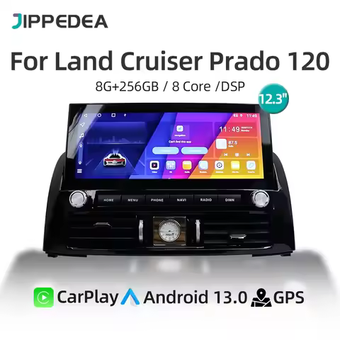 12.3" QLED 8G 256GB Android 14 GPS Multimedia Player Navigation WiFi Car Radio For Toyota Land Cruis