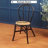 Minimalist Rattan Dining Chair / Rattan Cafe Chair / Black Rattan Multipurpose Chair / Pino Chair