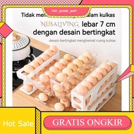 NusaLiving 4-Tier Egg Rack Minimalist Egg Storage E12 Automatic Egg Storage Rack Contents 30 / Egg S