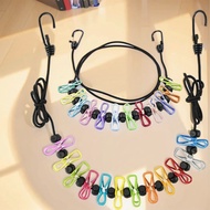 12 Clips 1.8m Color Anti-slip Clip Outdoor Portable Windproof Clothesline Multifunctional Lanyard XV