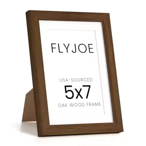 5x7 Oak Wood Picture Frame with Mat for 4x6, 5 by 7 USA-Sourced Solid Wooden Photo Frame for Wall an