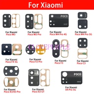 1pcs Camera Lens Back Rear Camera Glass Lens with Ahesive For Xiaomi Mi Poco C3 X3 GT F3 F4 F2 Pro M4 X4 Pro 5G M3