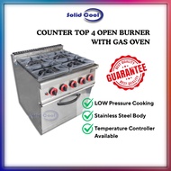 [ SOLID COOL ] COUNTERTOP GAS 4 OPEN BURNER STOVE GAS COMES WITH OVEN AND STAND