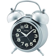 [Powermatic] SEIKO QHK051A Analog Quartz Alarm Clock - Silver &amp; Black