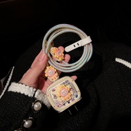 Yellow Boo Cable Wrapping Set Cartoon Charger Case USB Protector For iphone 20w 18w 35W