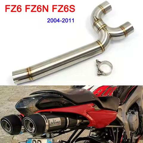 FZ6N Motorcycle Exhaust Middle Pipe Link Connect Motorbike Accessories For Yamaha FZ6 FZ6N FZ6S 2004