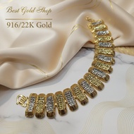 22k / 916 Gold Dual-Tone Rectangular Gold Bracelet