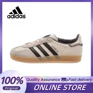 adidas GAZELLE INDOOR Low Cut Board Shoes For Both Men And Women, White Gray