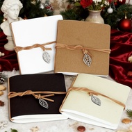 TEMU 1pc Or 4pcs Vintage Pocket Sketchbook - 80-page Square Blank Notebook With Leaf-shaped Leather 