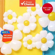 10pcs 35cm White Daisy Balloons Flower Balloon Garden Decoration for Wedding and Birthday Party
