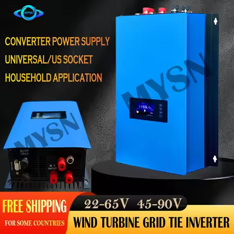 10KW 20KW MPPT Grid Tie Inverter For Wind Turbine Pure Sine Wave Inverter AC 45V-96V with Limiter Se