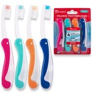 Lingito Travel Toothbrushes Medium, Mini Toothbrush with Toothbrush Cover, Camping Toothbrush, Inter
