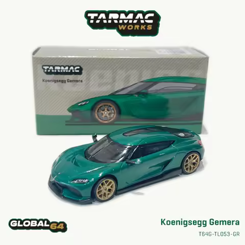 Tarmac Works T64G-TL053-GR 1:64 Koenigsegg Gemera Metallic Green 4-Seater Hypercar Diecast Model Car