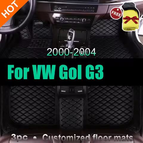 Car Floor Mat For VW Gol G3 2000 2001 2002 2003 2004 4 Doors Diamond Leather Luxury Woman Foot Pad A