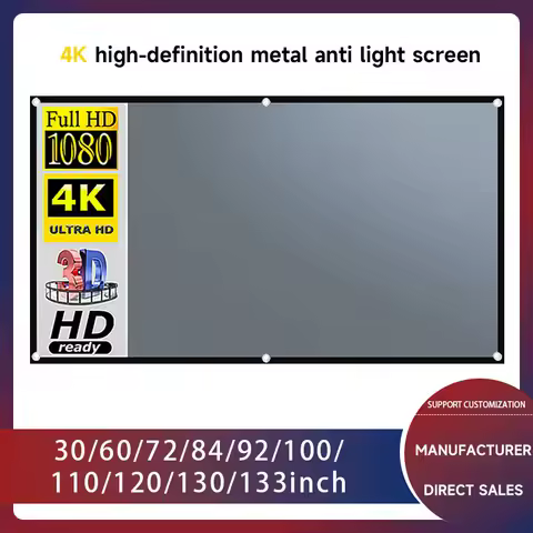 Projector Screen 16:9 Metal Anti Light Curtain Reflective Fabric Cloth For YG300 XGIMI H3 HALO Mogo 