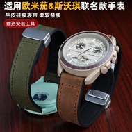 2024□❃❒ XIN-C时尚4 Suitable for for/Omega/Swatch co-branded watch strap /OME/GA/ SWATCH planet retro cowhide magnetic watch strap 20