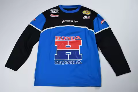 HONDA RACING Vintage Jersey Top Long Sleeve T-Shirt Quick Drying Breathable Gear for Off-road Riders