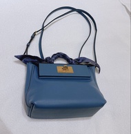 Hermes mini 2424 evercolour 牛仔藍/金扣 單肩包 斜挎包 背包 多用途袋