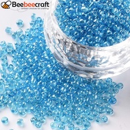 1pound 12/0 Glass Seed Beads Trans. Colours Lustered Round Light Blue 2mm Hole: 1mm 30000pcs/pound
