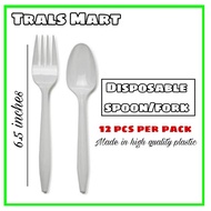 Disposable Spoon and fork 6.5 Inches Disposable Fork and Spoon